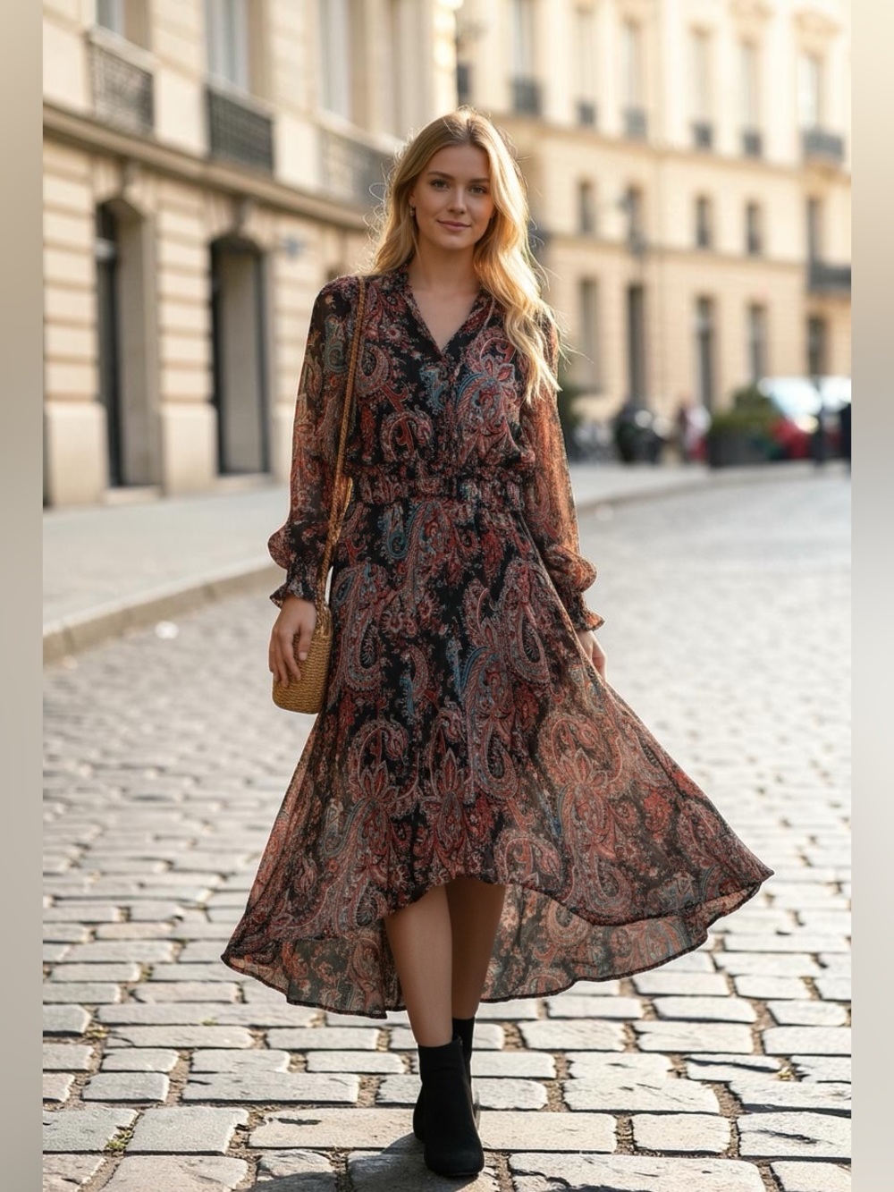 Banana Republic 100% Silk Paisley Dress Size S